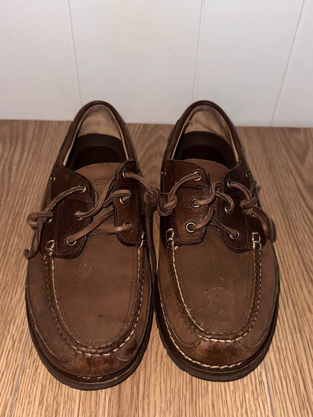 L.L. Bean Men's Brown Leather Boat Shoes